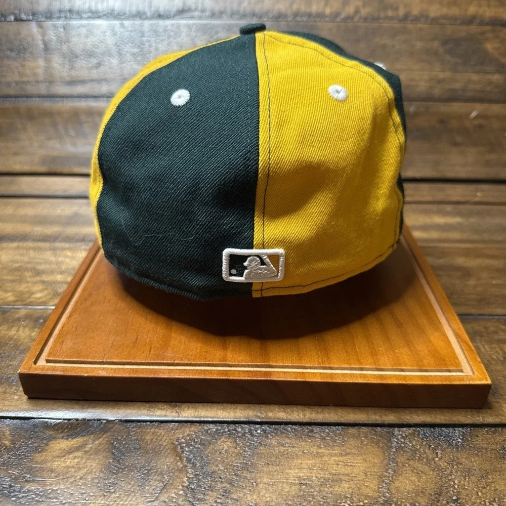 Oakland A's MLB New Era 59Fifty Green & Yellow Baseball Cap Men's Size 7